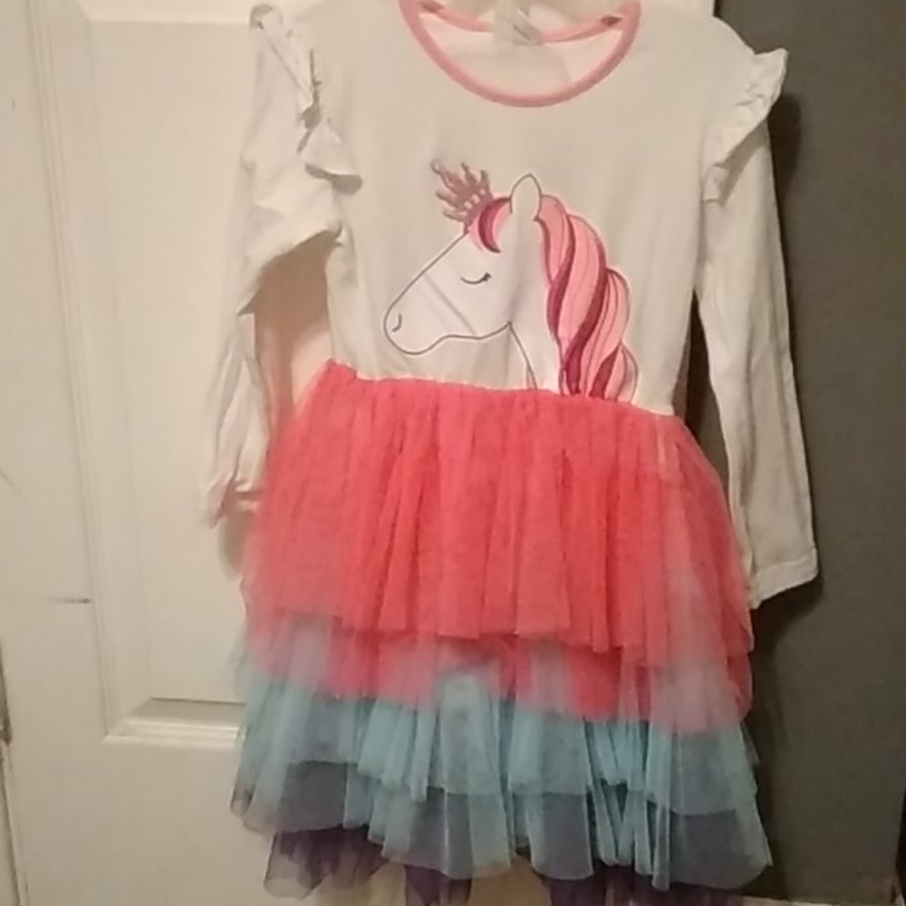 Unicorn dress girls size 5-6